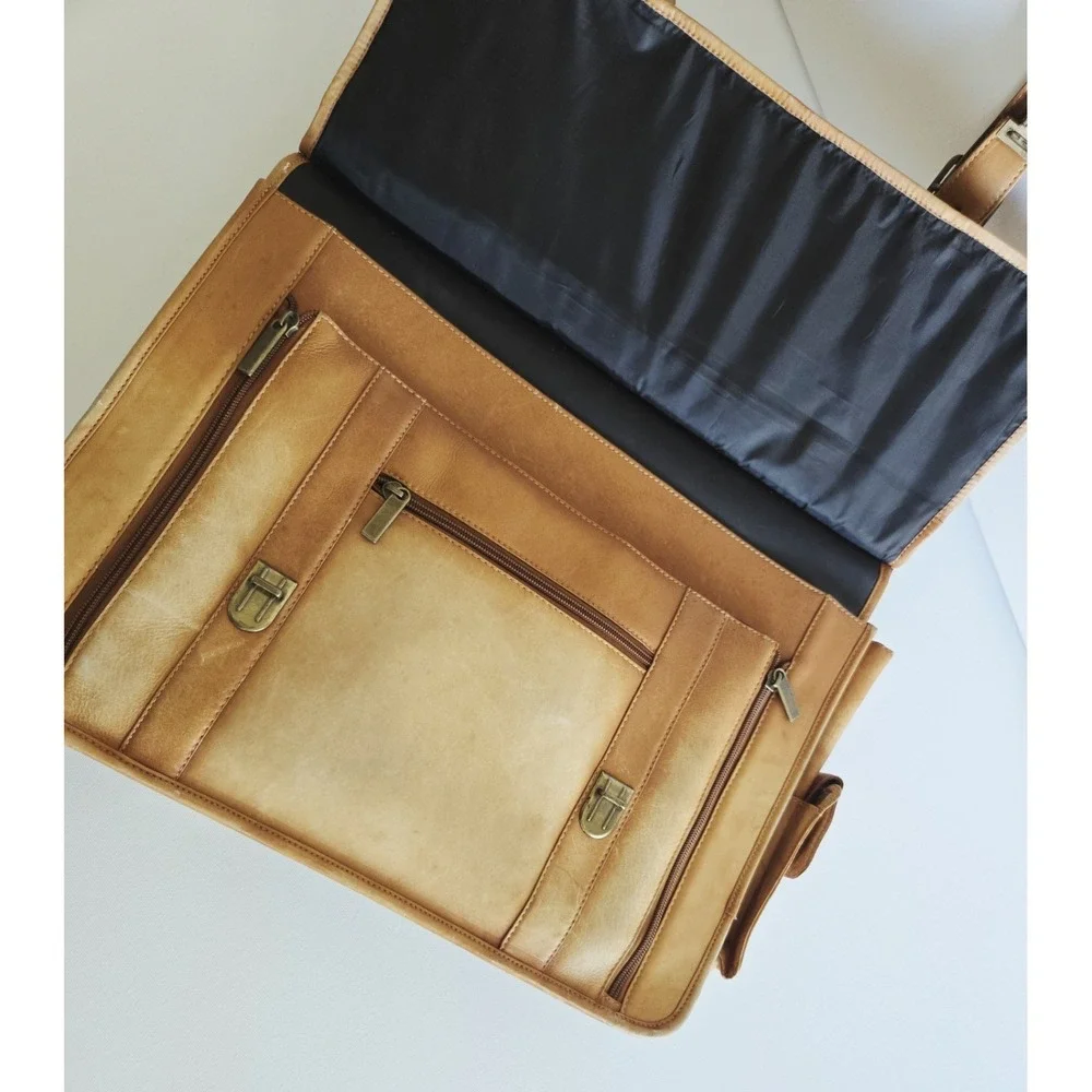 Vintage Charlie Leather Company Shoulder Computer Bag Sache